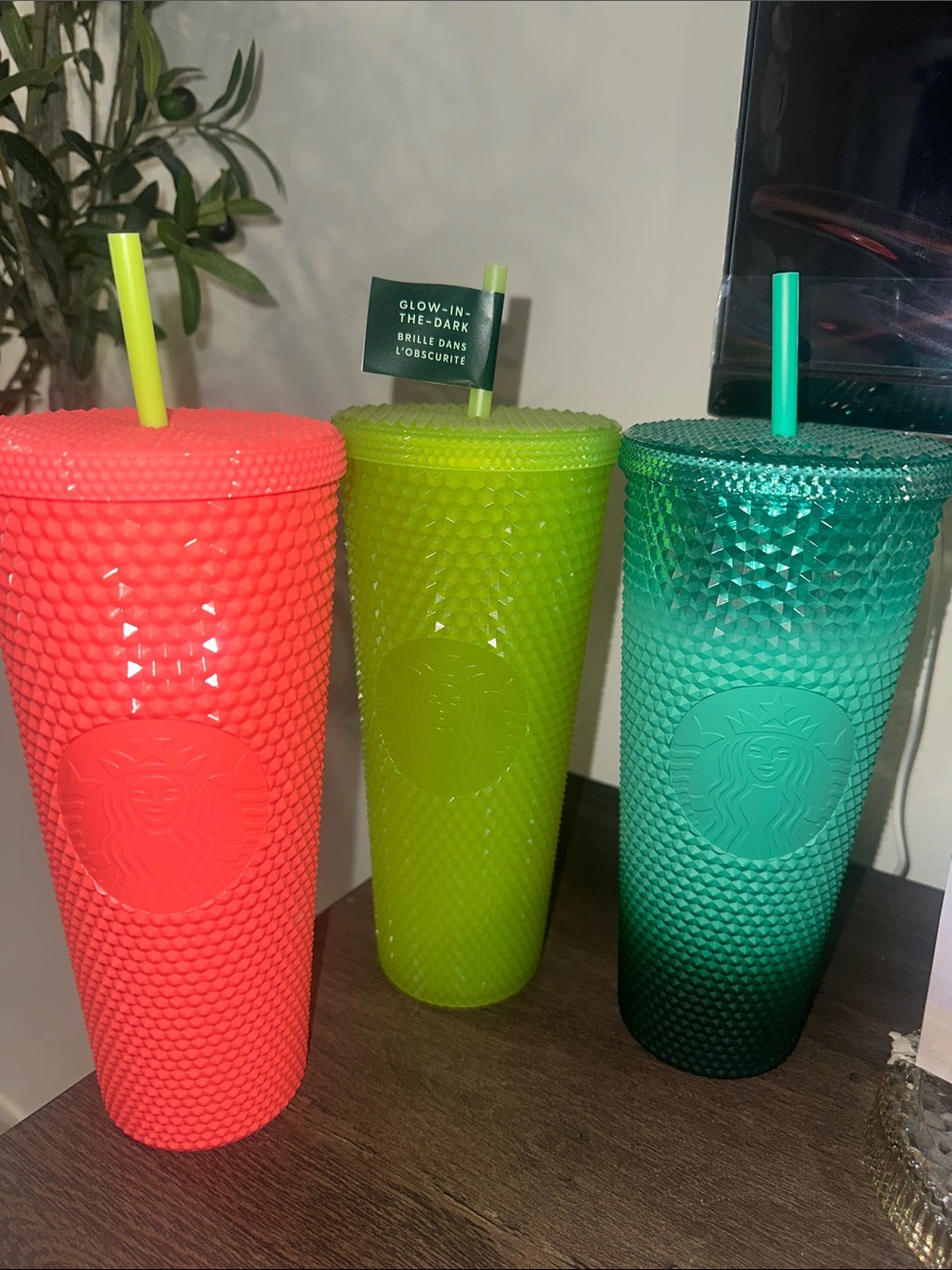 Starbucks Neon Studded Cold Cups — Coral, Lime, Teal